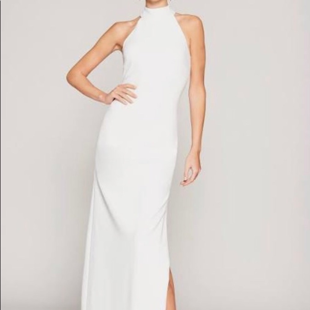 Badgley Mischka Long Halter Reese Dress
